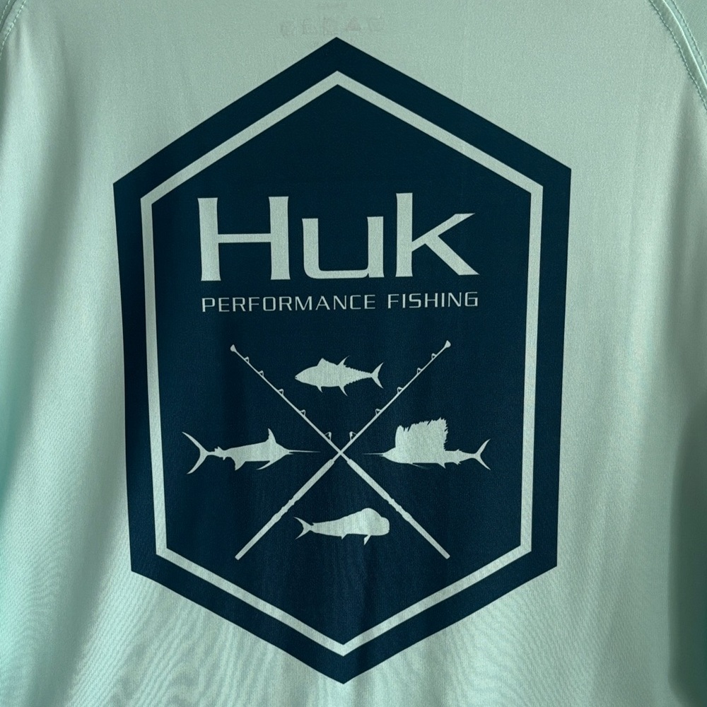 Huk Performance Fabric Shirt M Seafoam - Picture 3 of 7